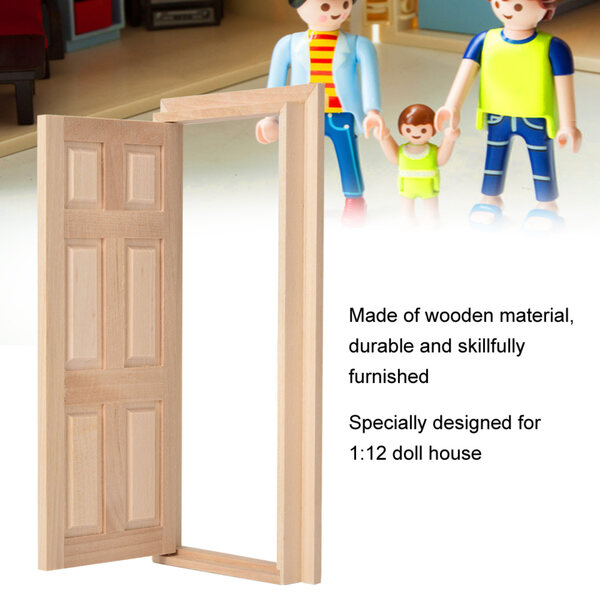 1:12 Puppenhaus-Miniatur-Holztüren, langlebiges dekoratives Zubehör