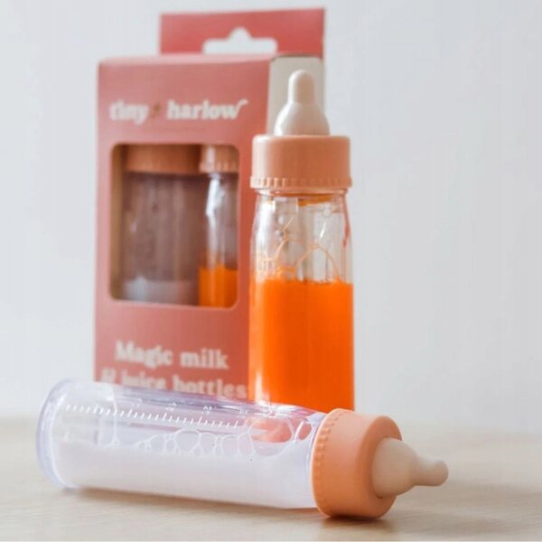 Set di bottiglie magiche Tiny Harlow per bambole – latte e succo realistici