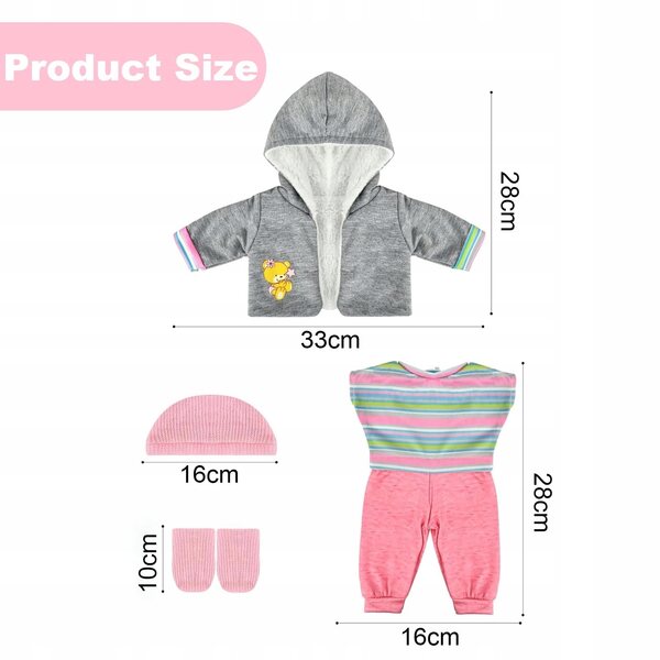 Kleidungsset für Puppen 36-45 cm, Modeaccessoires für Kinder aus Stoff