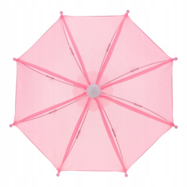 Mini parasoletta rosa per casa delle bambole, accessorio realistico e leggero