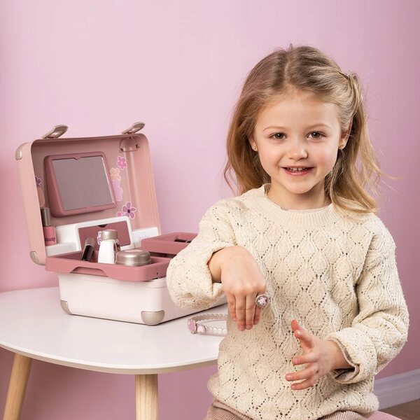 Salon di bellezza portatile per bambini con specchio e accessori, età 3+