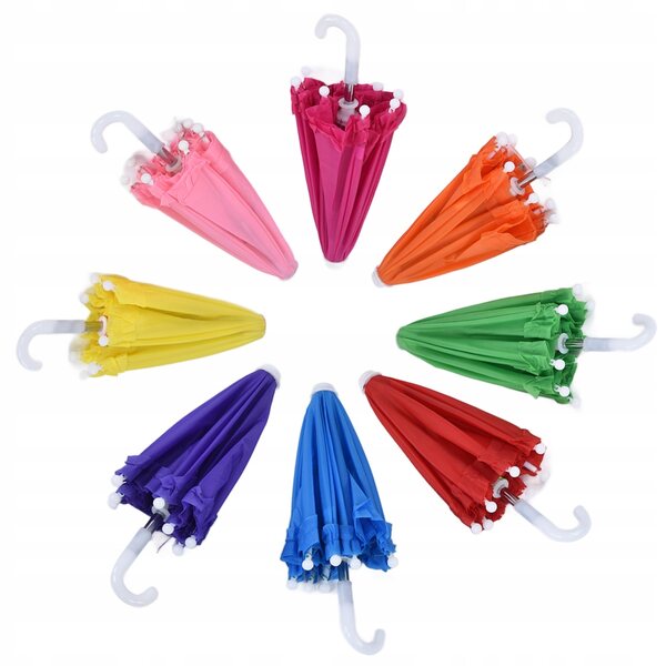 Set 8 Miniature Ombrelli Colorati per Bambole, Accessori Realistici e Divertenti