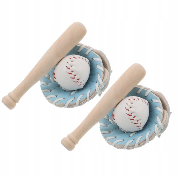 Mini set baseball con guanti e mazze, gioco familiare e decorativo portatile