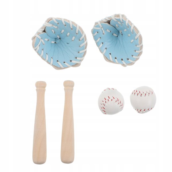 Mini set baseball con guanti e mazze, gioco familiare e decorativo portatile