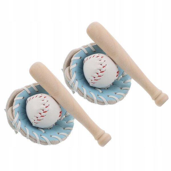 Mini set baseball con guanti e mazze, gioco familiare e decorativo portatile
