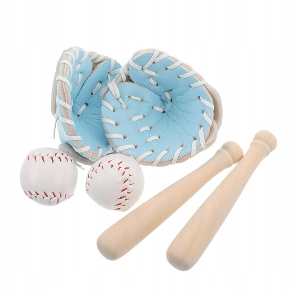 Mini set baseball con guanti e mazze, gioco familiare e decorativo portatile