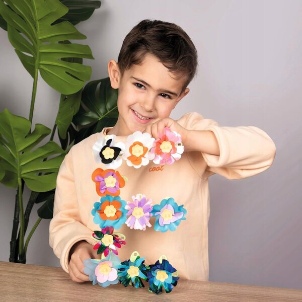 Ein Set zum Gestalten und Dekorieren von Blumen für Kinder ab 5 Jahren, kreativer Spaß