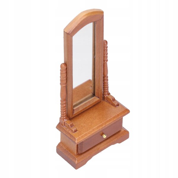 1:12 Miniaturspiegel mit Schublade für Puppenhaus, Holz