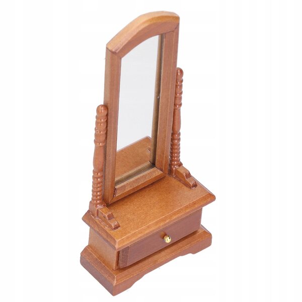 1:12 Miniaturspiegel mit Schublade für Puppenhaus, Holz