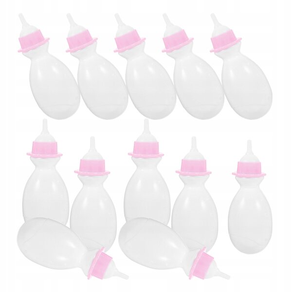 Set 12 Bottiglie Bianche per Bambole in Plastica Sicura e Realistica