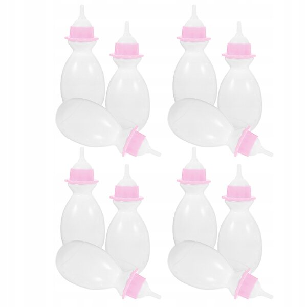 Set 12 Bottiglie Bianche per Bambole in Plastica Sicura e Realistica