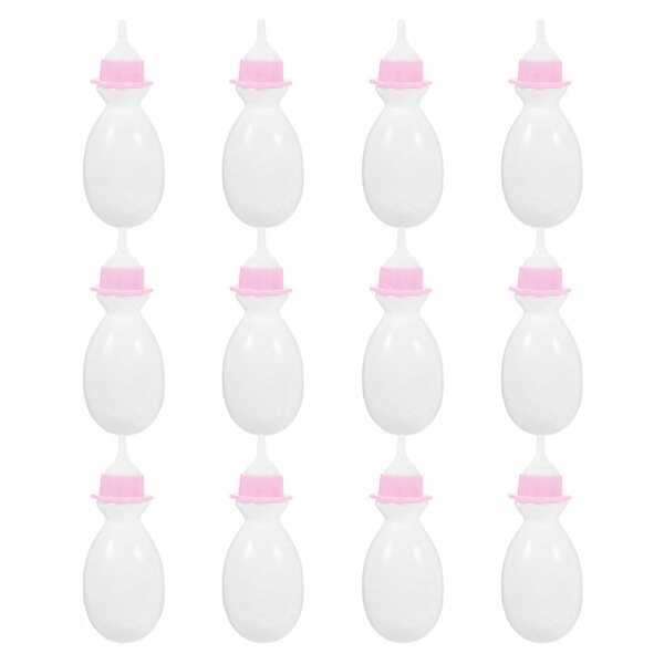 Set 12 Bottiglie Bianche per Bambole in Plastica Sicura e Realistica