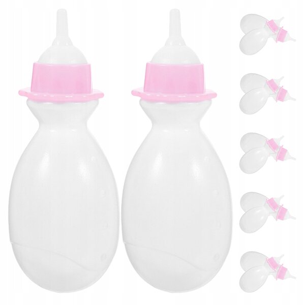 Set 12 Bottiglie Bianche per Bambole in Plastica Sicura e Realistica