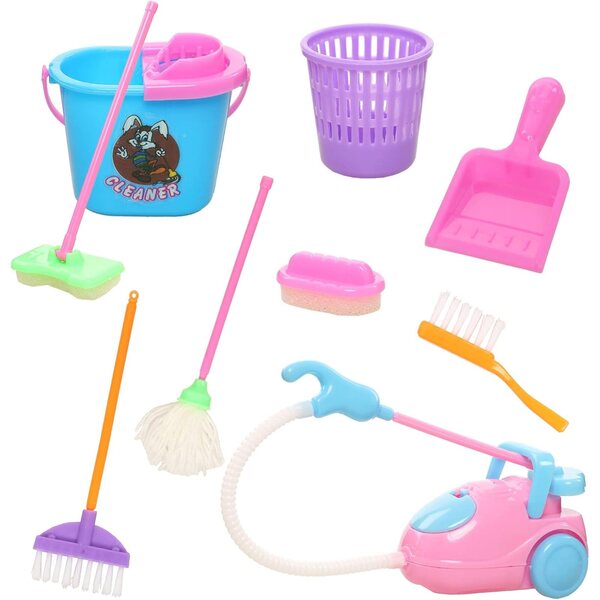 1:12 Miunana Puppenzubehör-Set für Miniaturreinigung und Gartenarbeit