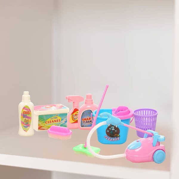 1:12 Miunana Puppenzubehör-Set für Miniaturreinigung und Gartenarbeit