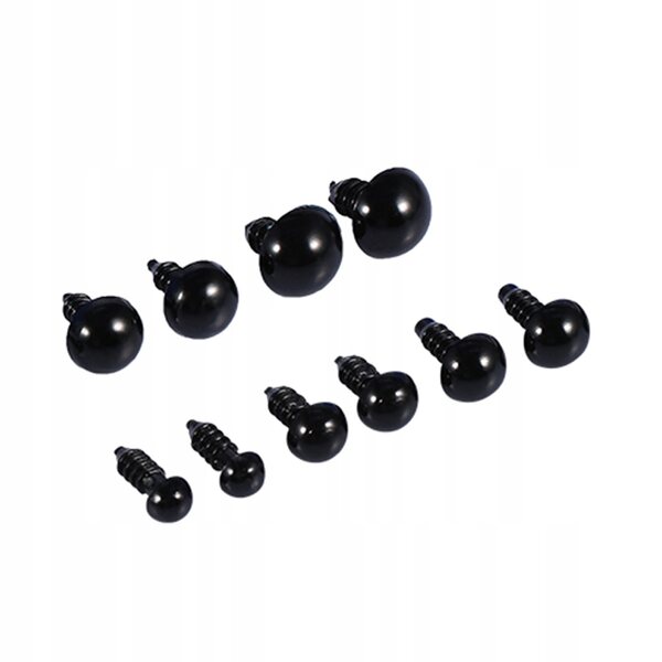 100 farbige Sicherheitsaugen 6–12 mm für Puppen, Stofftiere und kreative Arbeiten