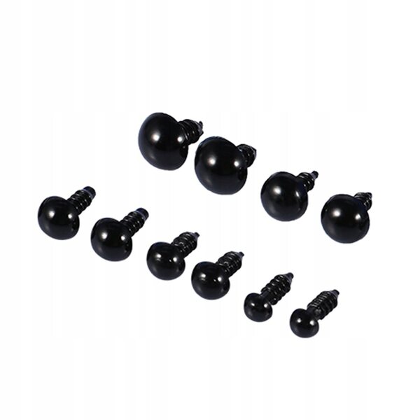 100 farbige Sicherheitsaugen 6–12 mm für Puppen, Stofftiere und kreative Arbeiten
