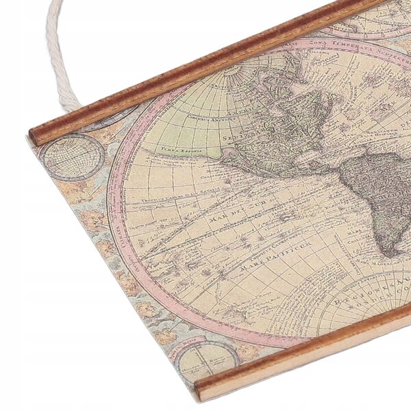 Mini mappa mondo da parete 1:12 per casa delle bambole, set 2 pezzi