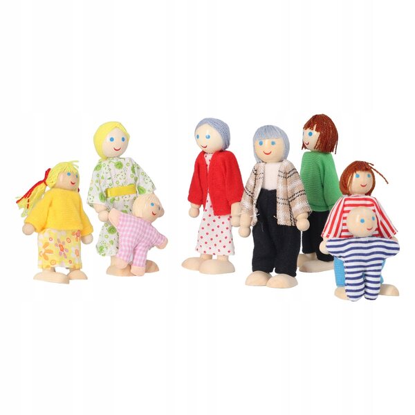Puppenhaus aus Holz mit beweglichen Figuren – Kreativspiel für Kinder
