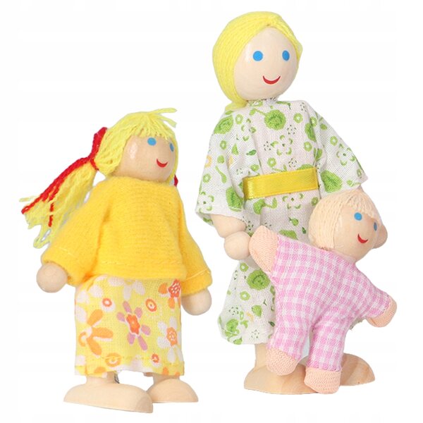 Puppenhaus aus Holz mit beweglichen Figuren – Kreativspiel für Kinder