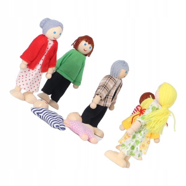 Puppenhaus aus Holz mit beweglichen Figuren – Kreativspiel für Kinder