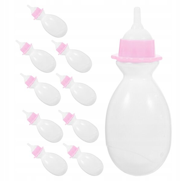 Set 10 Mini Bottiglie Bianche per Bambole Gioco di Ruolo e Decorazioni