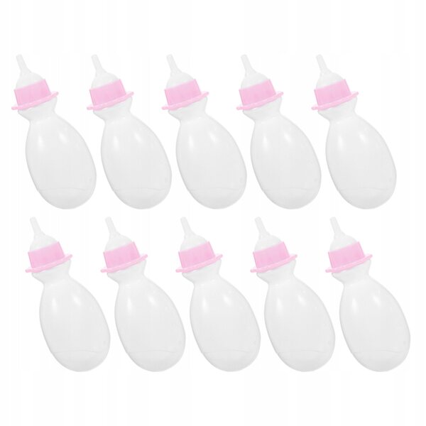 Set 10 Mini Bottiglie Bianche per Bambole Gioco di Ruolo e Decorazioni