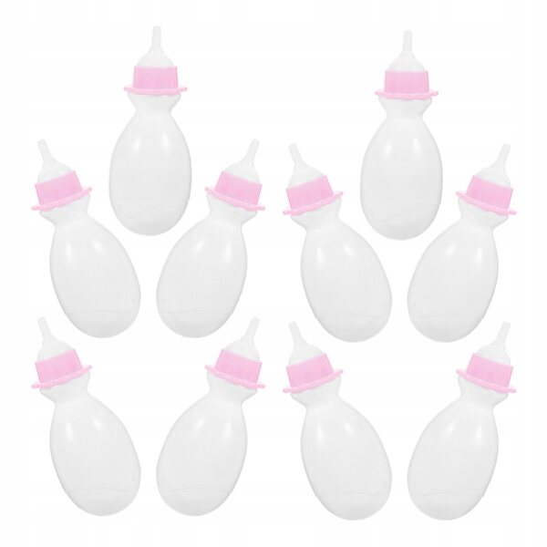 Set 10 Mini Bottiglie Bianche per Bambole Gioco di Ruolo e Decorazioni