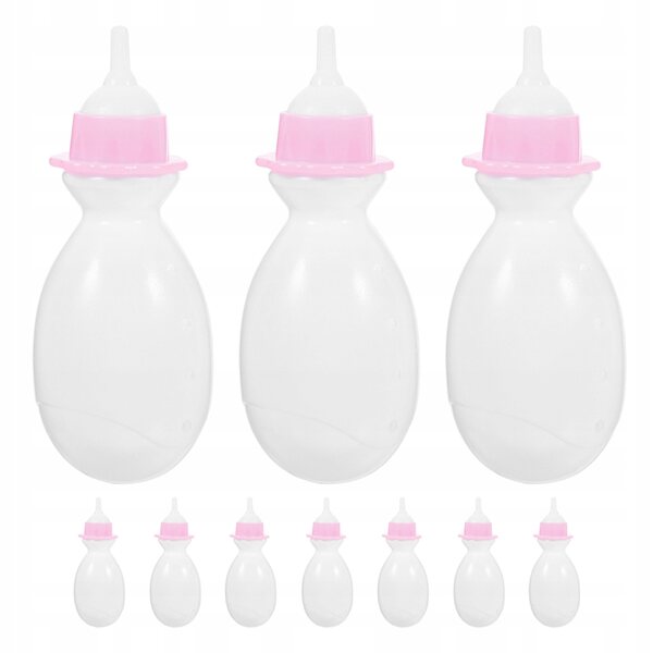 Set 10 Mini Bottiglie Bianche per Bambole Gioco di Ruolo e Decorazioni
