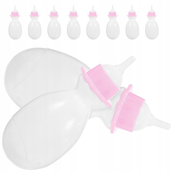Set 10 Mini Bottiglie Bianche per Bambole Gioco di Ruolo e Decorazioni
