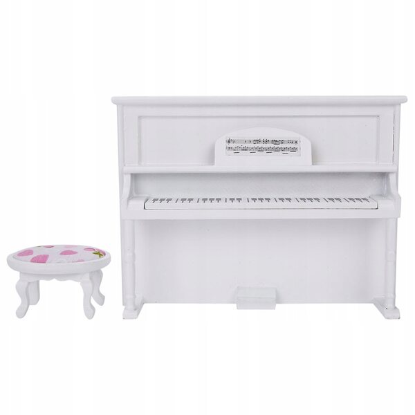 Mini Pianoforte in legno per casa delle bambole scala 1:12, elegante e resistente