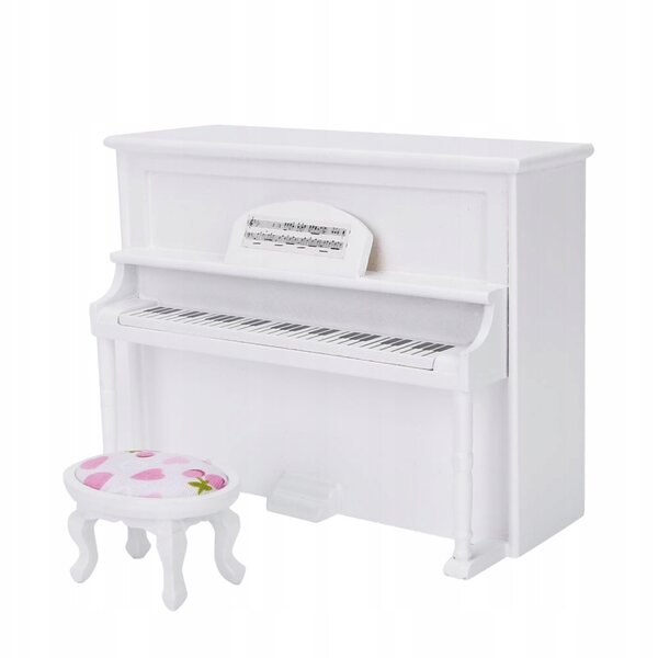 Mini Pianoforte in legno per casa delle bambole scala 1:12, elegante e resistente