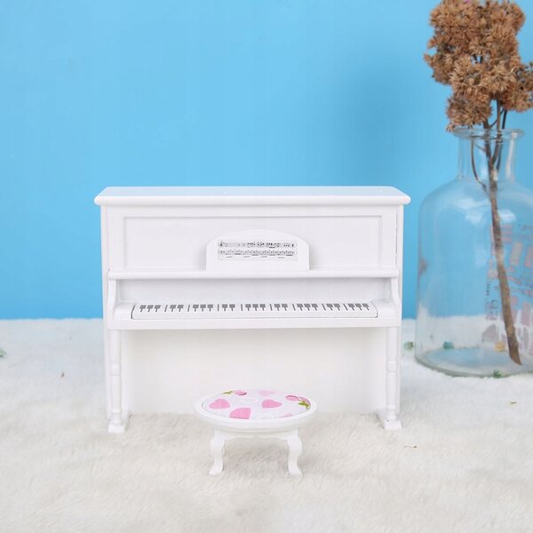 Mini Pianoforte in legno per casa delle bambole scala 1:12, elegante e resistente
