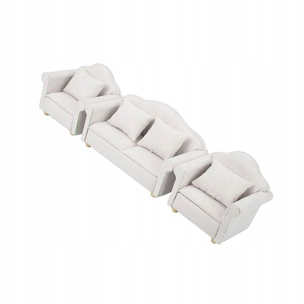 3-teiliges 1:12 Miniatur-Sofa-Set für Puppenhaus, hochwertiges Zubehör