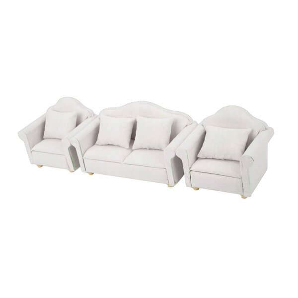 3-teiliges 1:12 Miniatur-Sofa-Set für Puppenhaus, hochwertiges Zubehör