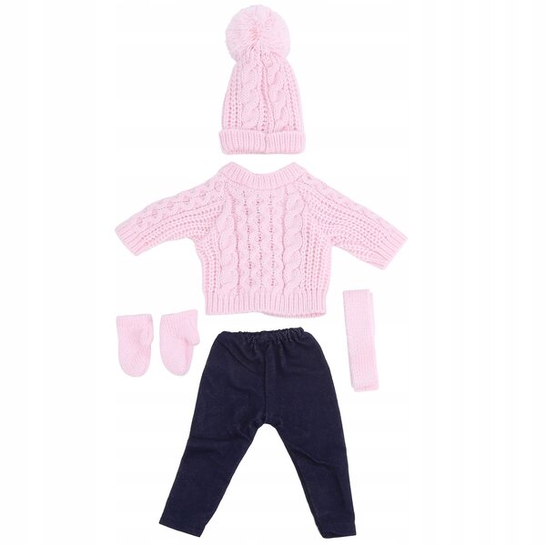 Kleidungsset für 18-Zoll-Puppen: Pullover, Hose, Mütze, Schal und Handschuhe
