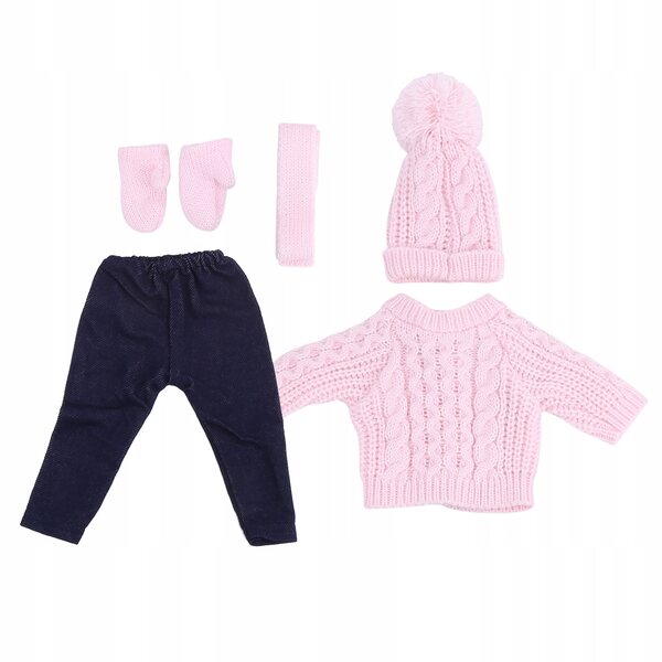 Kleidungsset für 18-Zoll-Puppen: Pullover, Hose, Mütze, Schal und Handschuhe