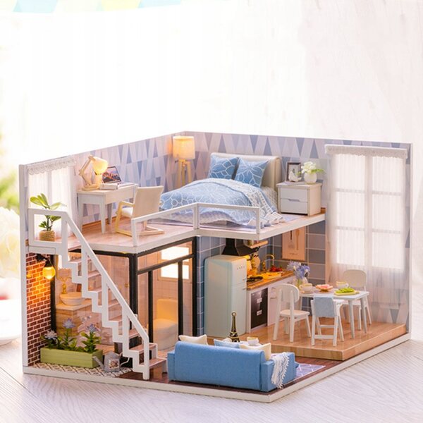 3D-Holzpuzzle Puppenhaus DIY DLOUD DOMOUT HOUSE, pädagogisches und dekoratives Kit