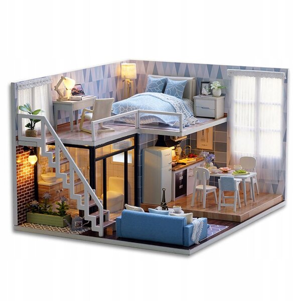 3D-Holzpuzzle Puppenhaus DIY DLOUD DOMOUT HOUSE, pädagogisches und dekoratives Kit