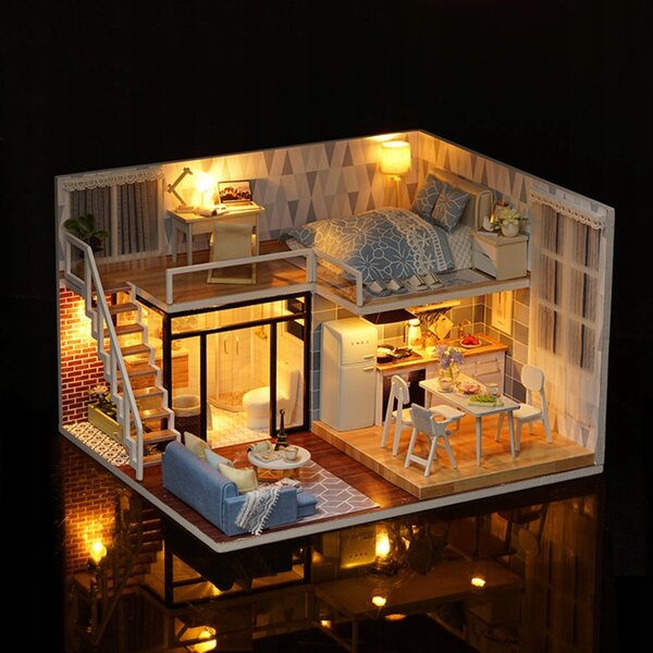 3D-Holzpuzzle Puppenhaus DIY DLOUD DOMOUT HOUSE, pädagogisches und dekoratives Kit