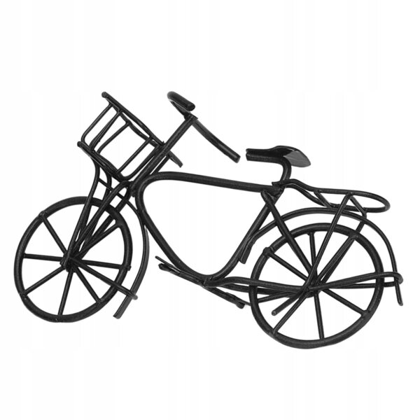 Mini bici metallica 1:12 per casa delle bambole con ruote e pedali mobili