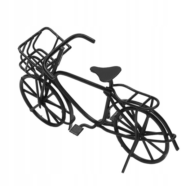 Mini bici metallica 1:12 per casa delle bambole con ruote e pedali mobili