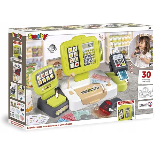 Kasa elettronica per bambini con scanner e accessori gioco educativo