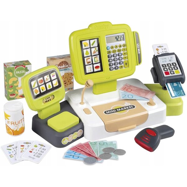 Kasa elettronica per bambini con scanner e accessori gioco educativo