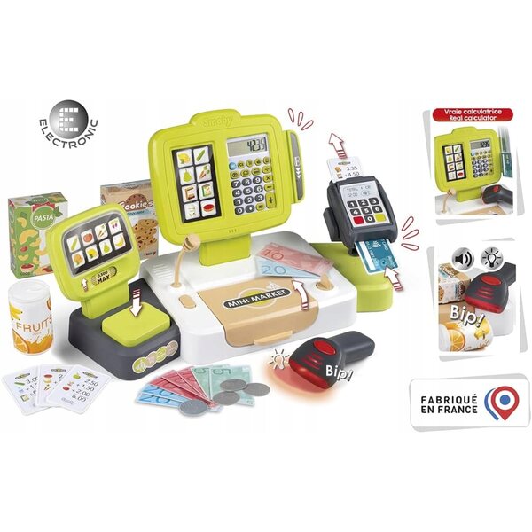 Kasa elettronica per bambini con scanner e accessori gioco educativo