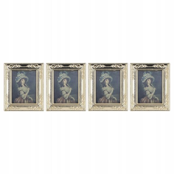 Set 4 Miniature Quadri con Cornice Antica 1:12 per Casa delle Bambole