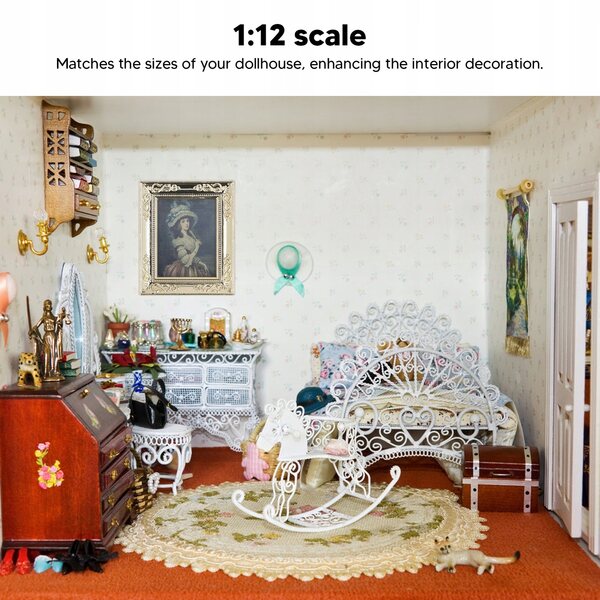 Set 4 Miniature Quadri con Cornice Antica 1:12 per Casa delle Bambole