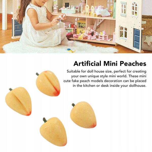 Set 20 pezzi decorazioni miniatura pesche finte per casa delle bambole