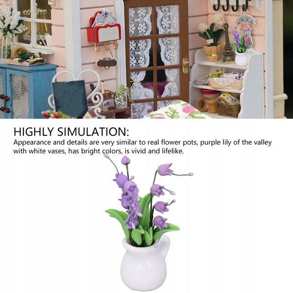1:12 Miniaturowe doniczki Lily of the Valley Wase Wazon Symulacja UF