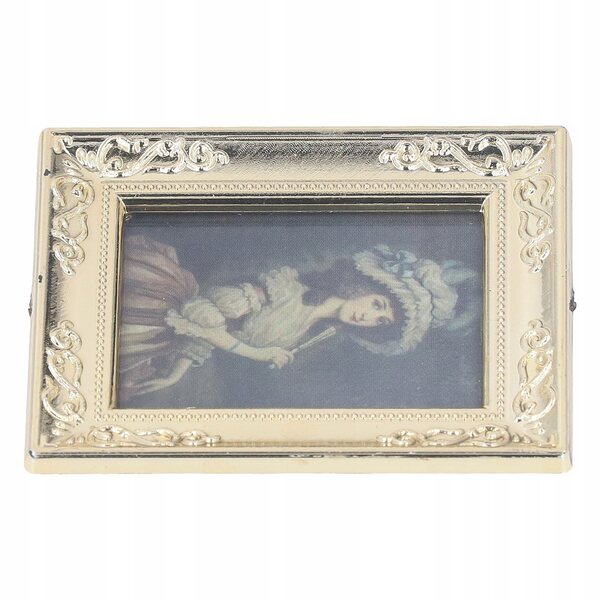 Set 4 Miniature Opere d'Arte con Cornice Antica 1:12 per Casette delle Bambole